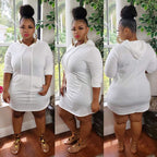 Robe courte à capuche manches longues - Chic&Shines
