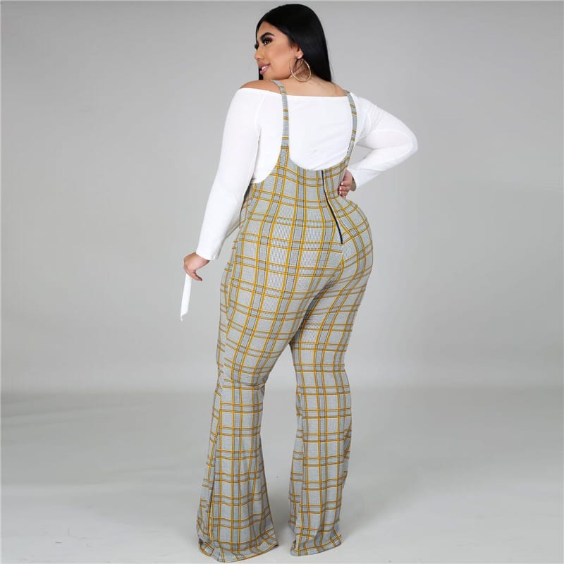 Ensemble haut manches longues à nœud et pantalon bretelles