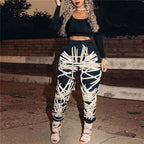 Pantalon de jogging contraste couleur Rayé - Chic&Shines