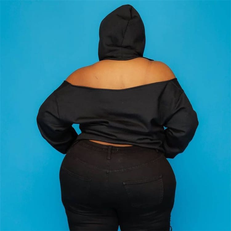 Off-the-Shoulder Hoodie