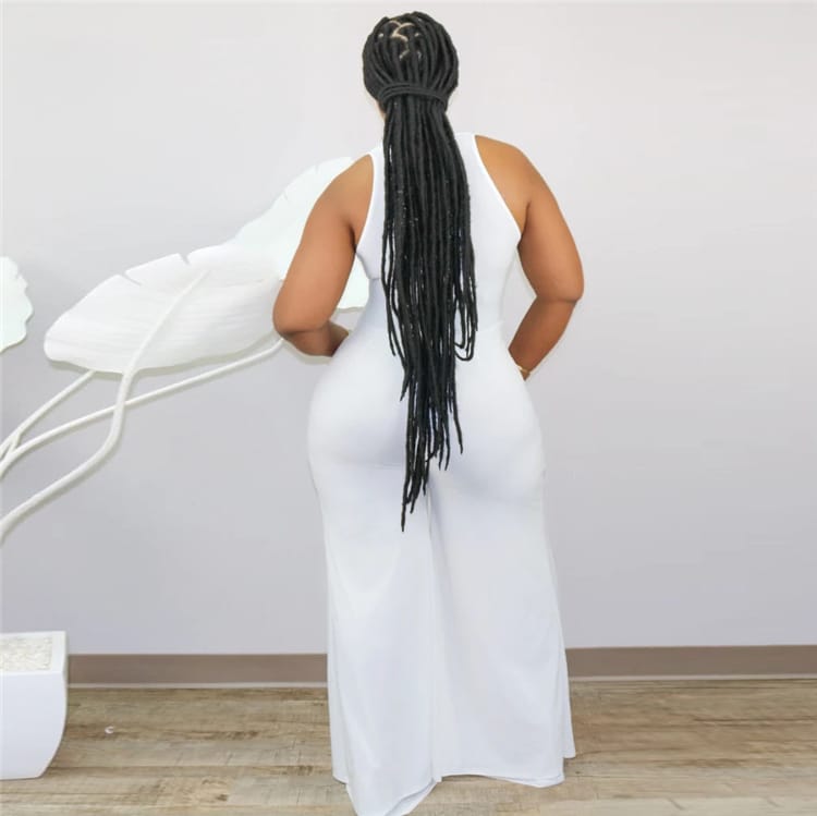 Combinaison sans manches décolleté mousseline