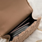 Sac Bandoulière Décoration Peluche Chaîne Métal