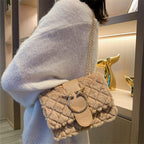 Sac Bandoulière Décoration Peluche Chaîne Métal