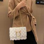 Sac Bandoulière Décoration Peluche Chaîne Métal