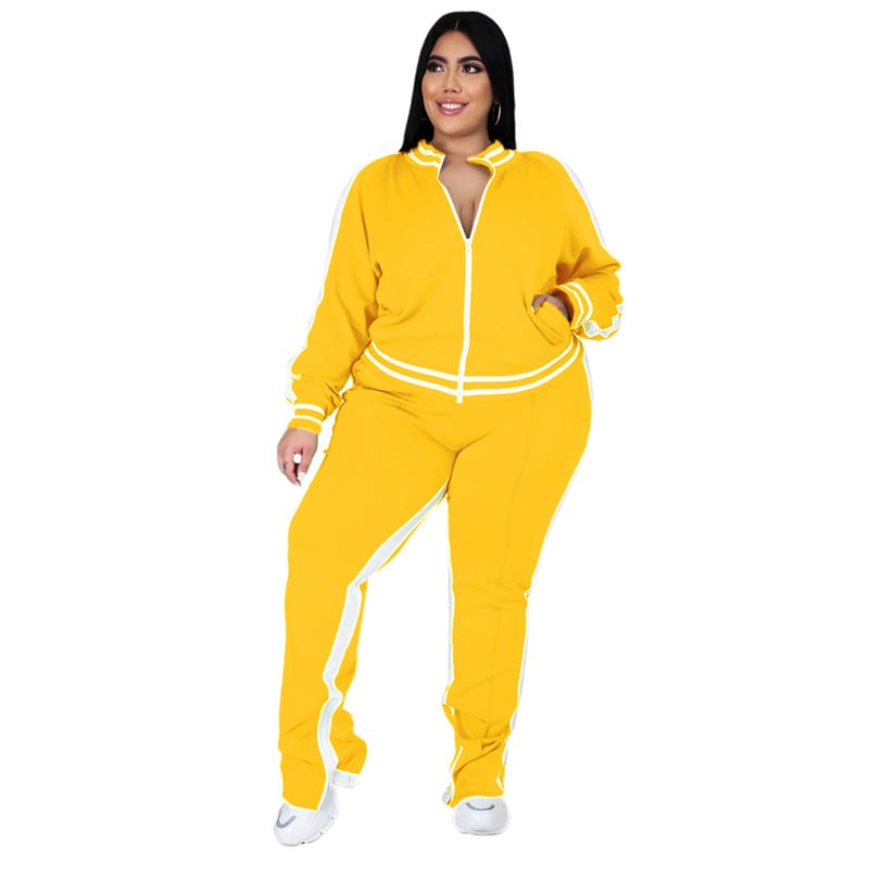 Ensemble jogging veste fermeture éclair à poches et jogging - Chic&Shines