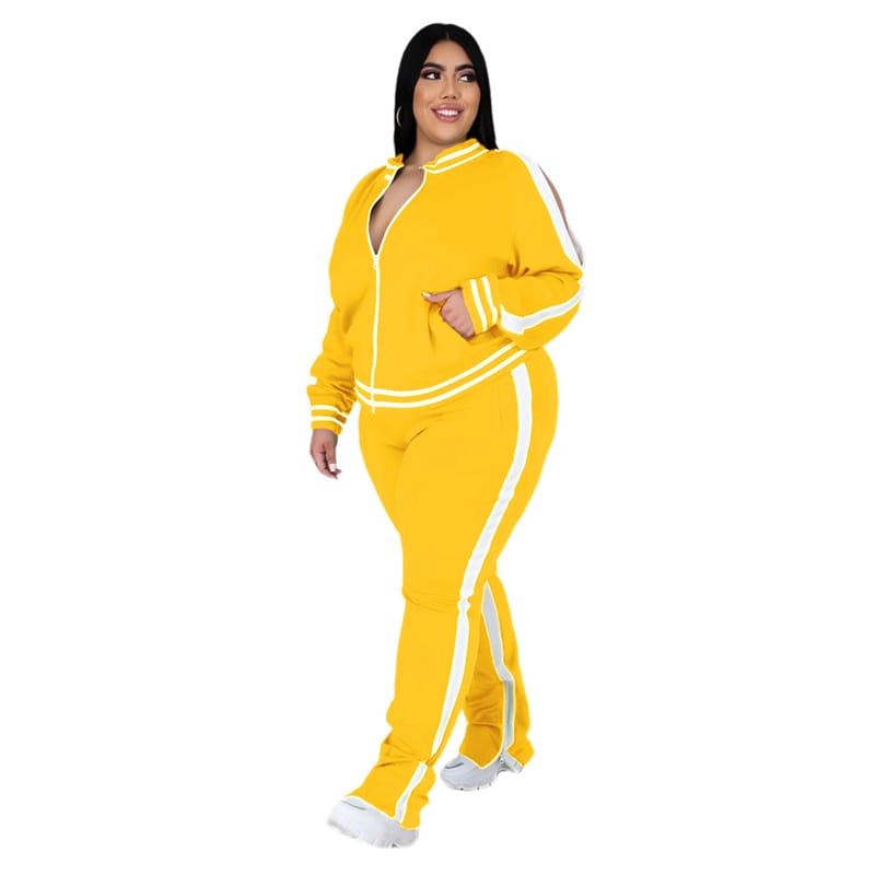 Ensemble jogging veste fermeture éclair à poches et jogging