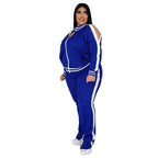 Ensemble jogging veste fermeture éclair à poches et jogging