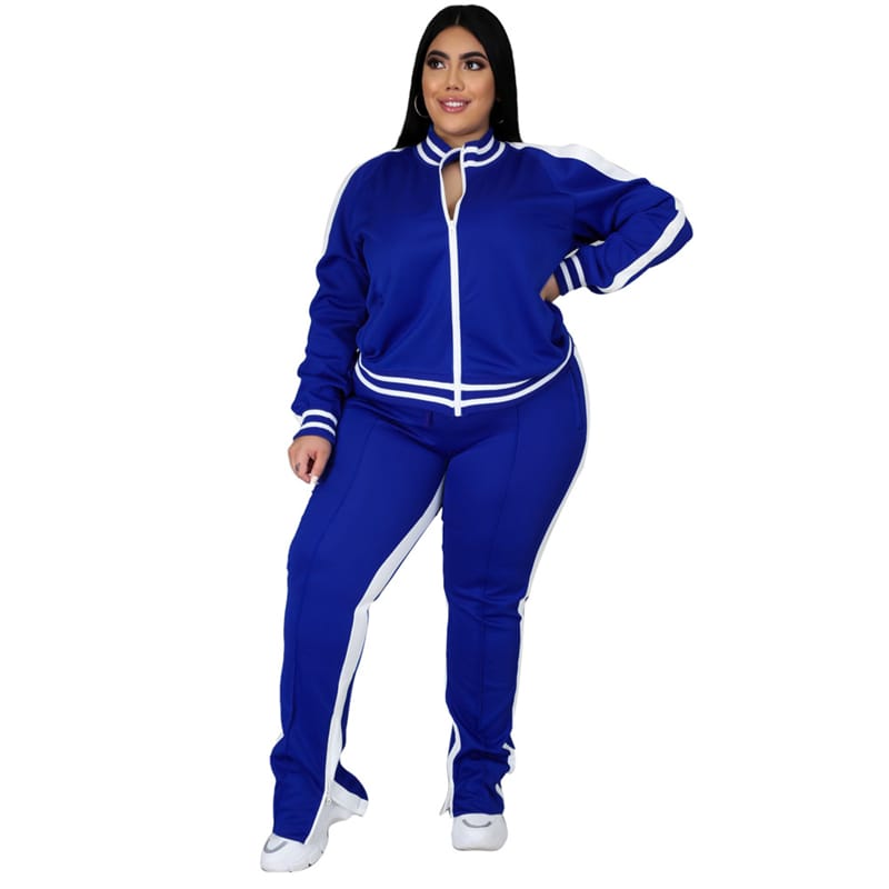 Ensemble jogging veste fermeture éclair à poches et jogging