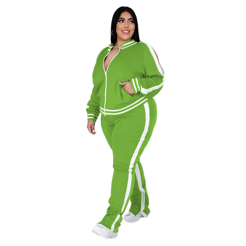 Ensemble jogging veste fermeture éclair à poches et jogging