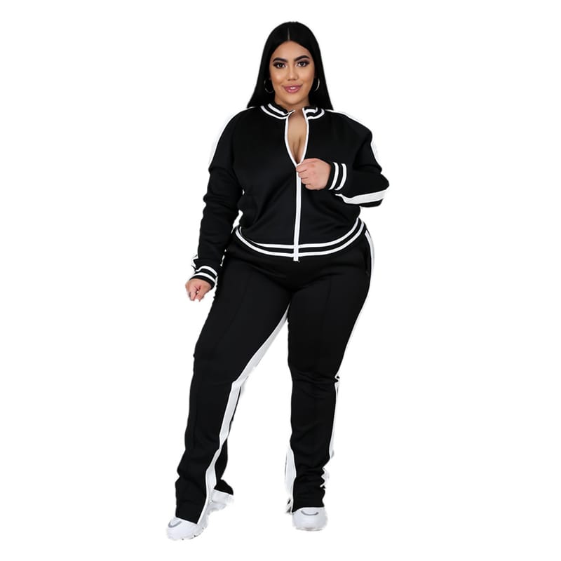 Ensemble jogging veste fermeture éclair à poches et jogging - Chic&Shines