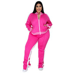 Ensemble jogging veste fermeture éclair à poches et jogging