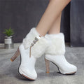 Bottes à talons hauts en peluche et strass - Chic&Shines