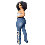 High-waisted jeans with side lacing