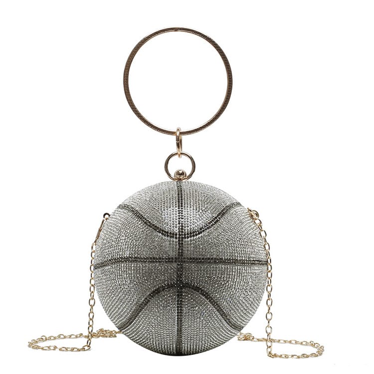 Sac de Soirée Sphérique Simili Cuir avec strass anneau - Chic&Shines
