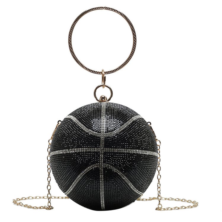 Sac de Soirée Sphérique Simili Cuir avec strass anneau - Chic&Shines