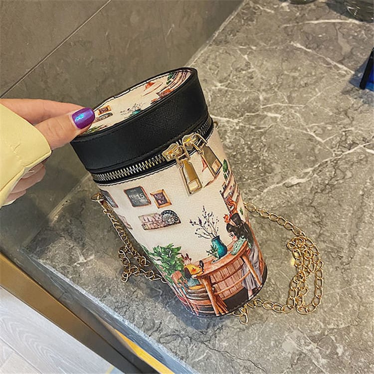 Sac à bandoulière zippé Imprimé Dessin animé