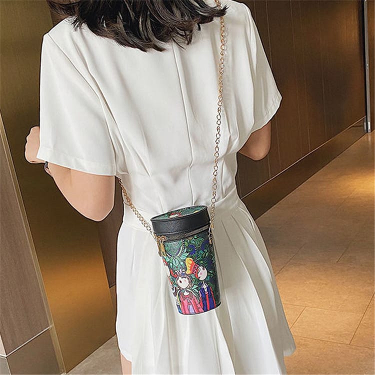 Sac à bandoulière zippé Imprimé Dessin animé