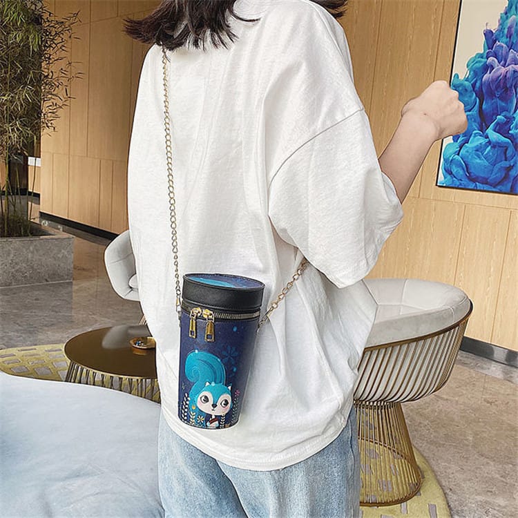 Sac à bandoulière zippé Imprimé Dessin animé