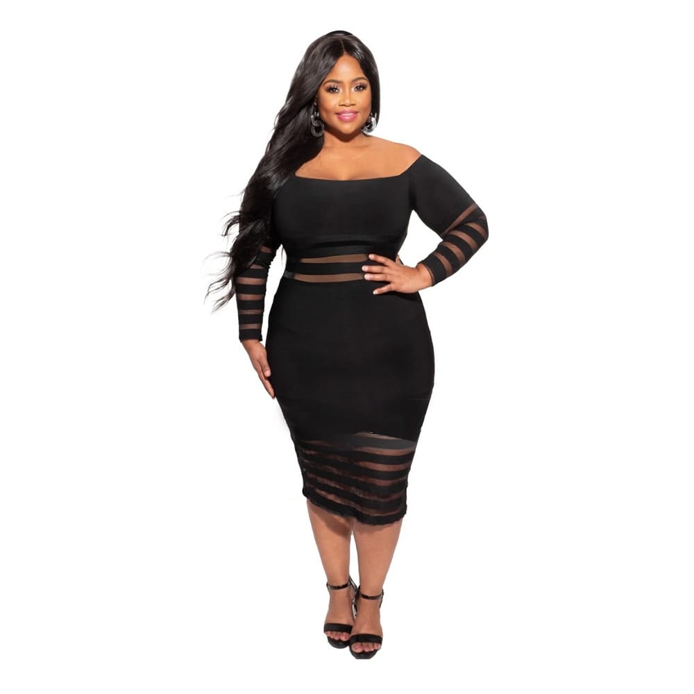 Robe mi-longue maille transparent - Chic&Shines