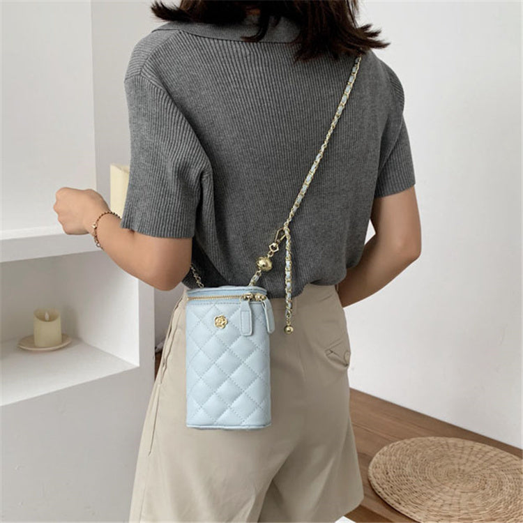 Sac Crossbody Fermeture à glissière Rhombic Grille
