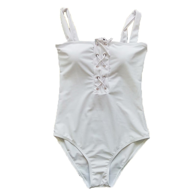 Lace-Up Solid Color Sexy Swimsuits