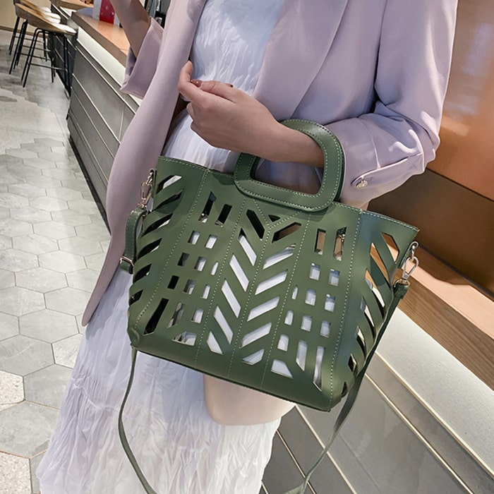 Ensemble sac design découpe avec pochette - Chic&Shines