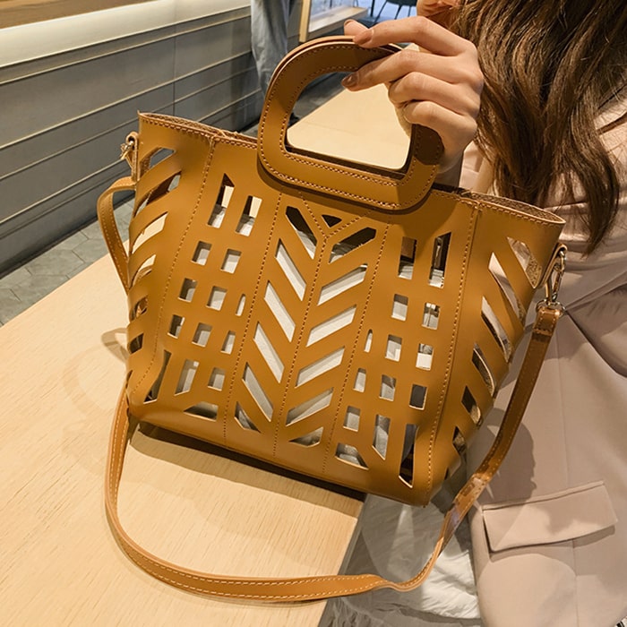 Ensemble sac design découpe avec pochette - Chic&Shines