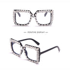 Rhinestone frame glasses