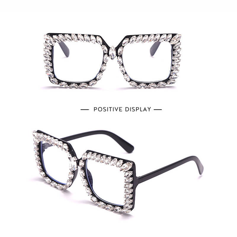 Rhinestone frame glasses
