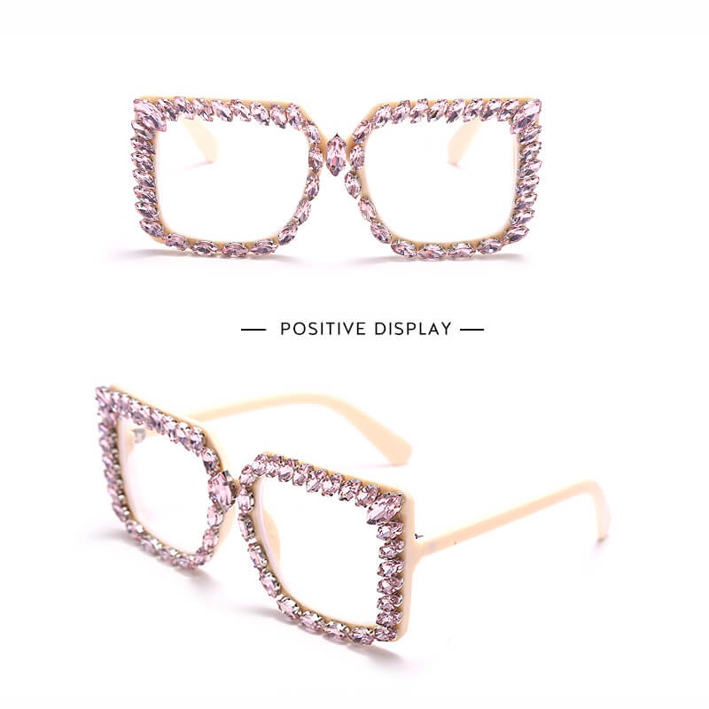 Rhinestone frame glasses