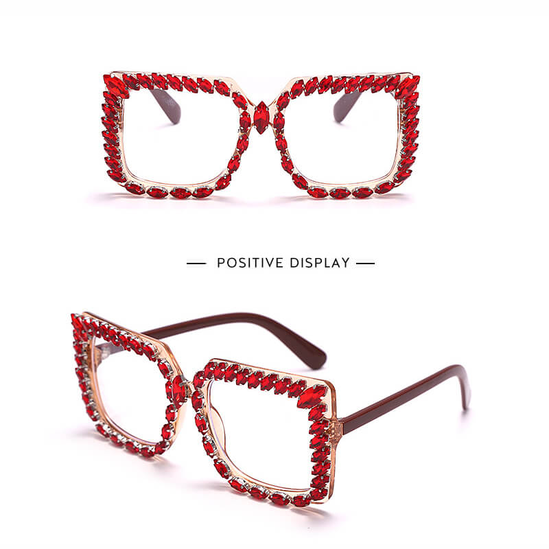 Rhinestone frame glasses
