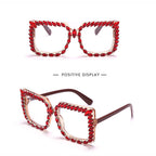 Rhinestone frame glasses