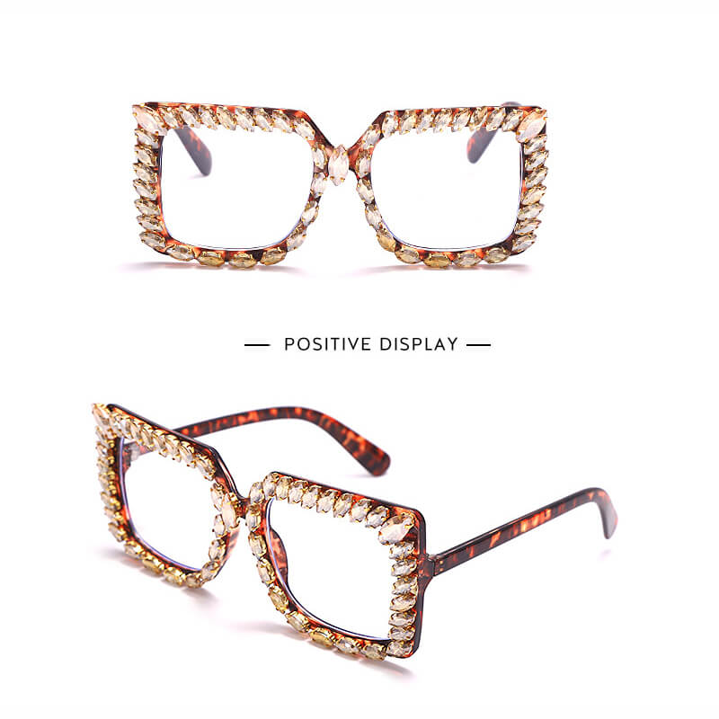 Rhinestone frame glasses