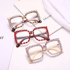 Rhinestone frame glasses