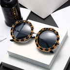 Round Frame Chain Design Sunglasses