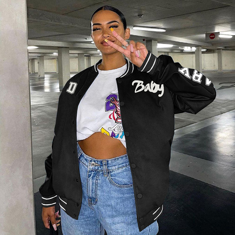 Button-up baseball jacket