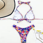 Maillot de bain 2 pièces imprimé fleurs