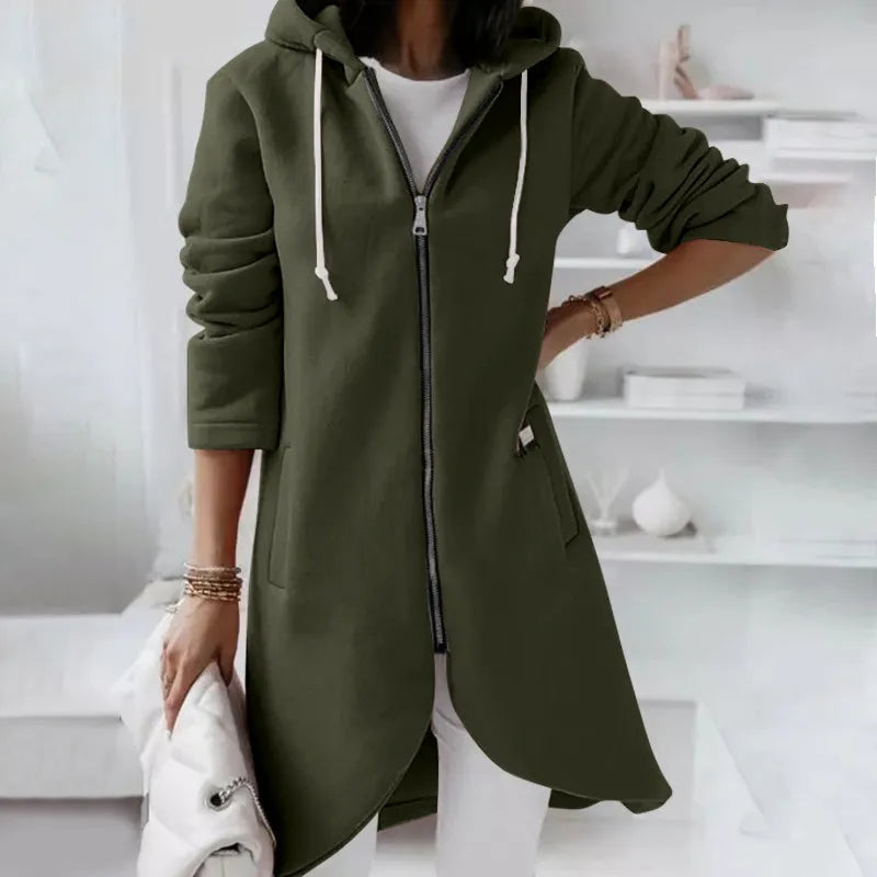 Manteau A Capuche Doublure Polaire Manches Longues - Chic&Shines
