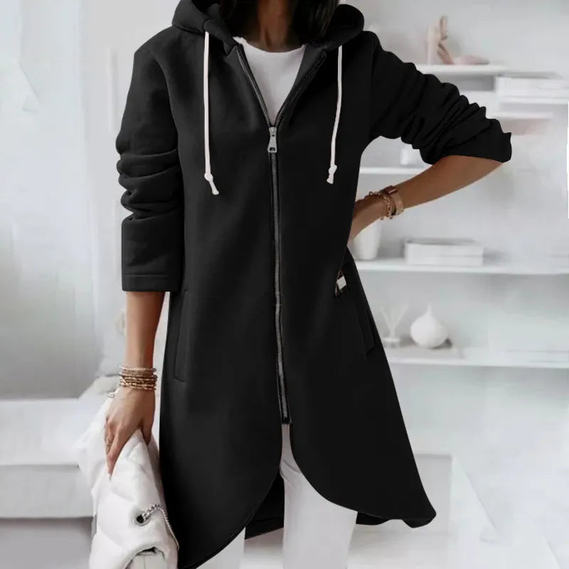 Manteau A Capuche Doublure Polaire Manches Longues - Chic&Shines