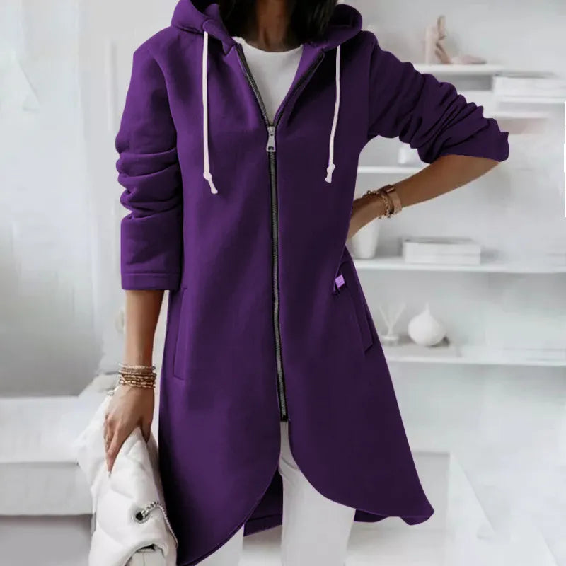 Manteau A Capuche Doublure Polaire Manches Longues - Chic&Shines