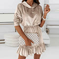 Robe courte velours à capuche et manches longues - Chic&Shines