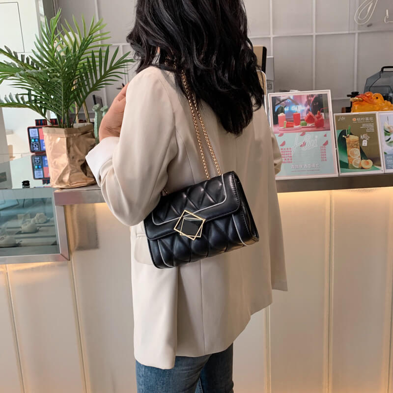Sac Chaîne Métal Motif Diamant