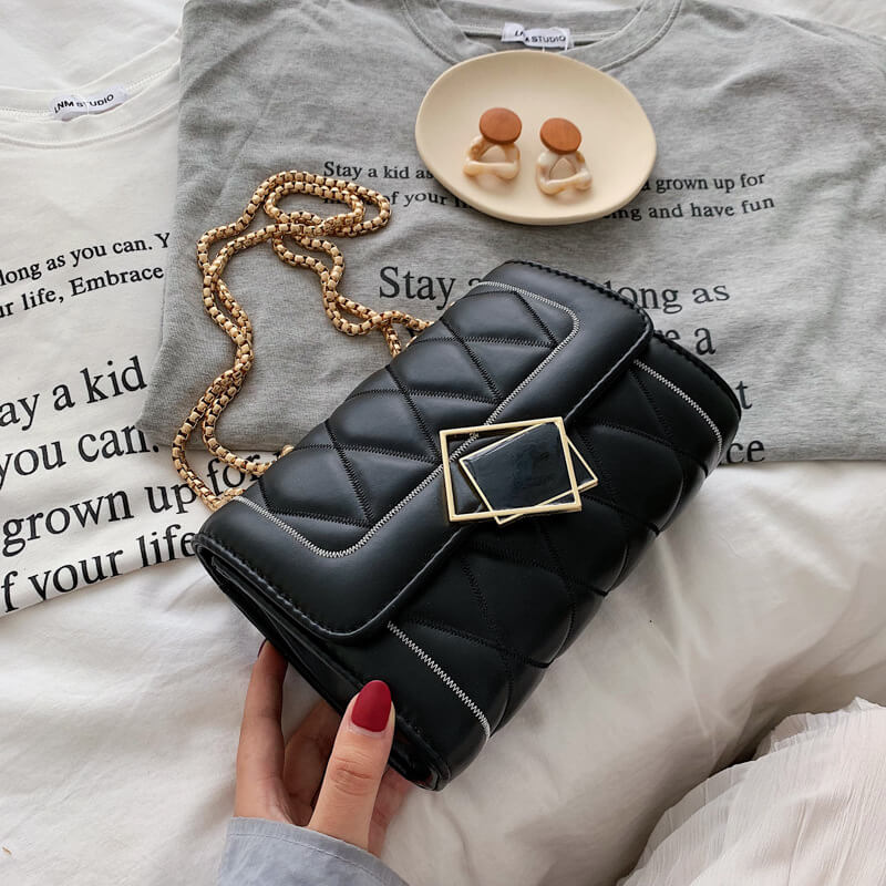 Sac Chaîne Métal Motif Diamant - Chic&Shines