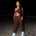 Ensemble sport débardeur Court Licou Et jogging - Chic&Shines