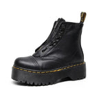 Bottes en cuir pour femmes avec semelle épaisse