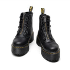 Bottes en cuir pour femmes avec semelle épaisse