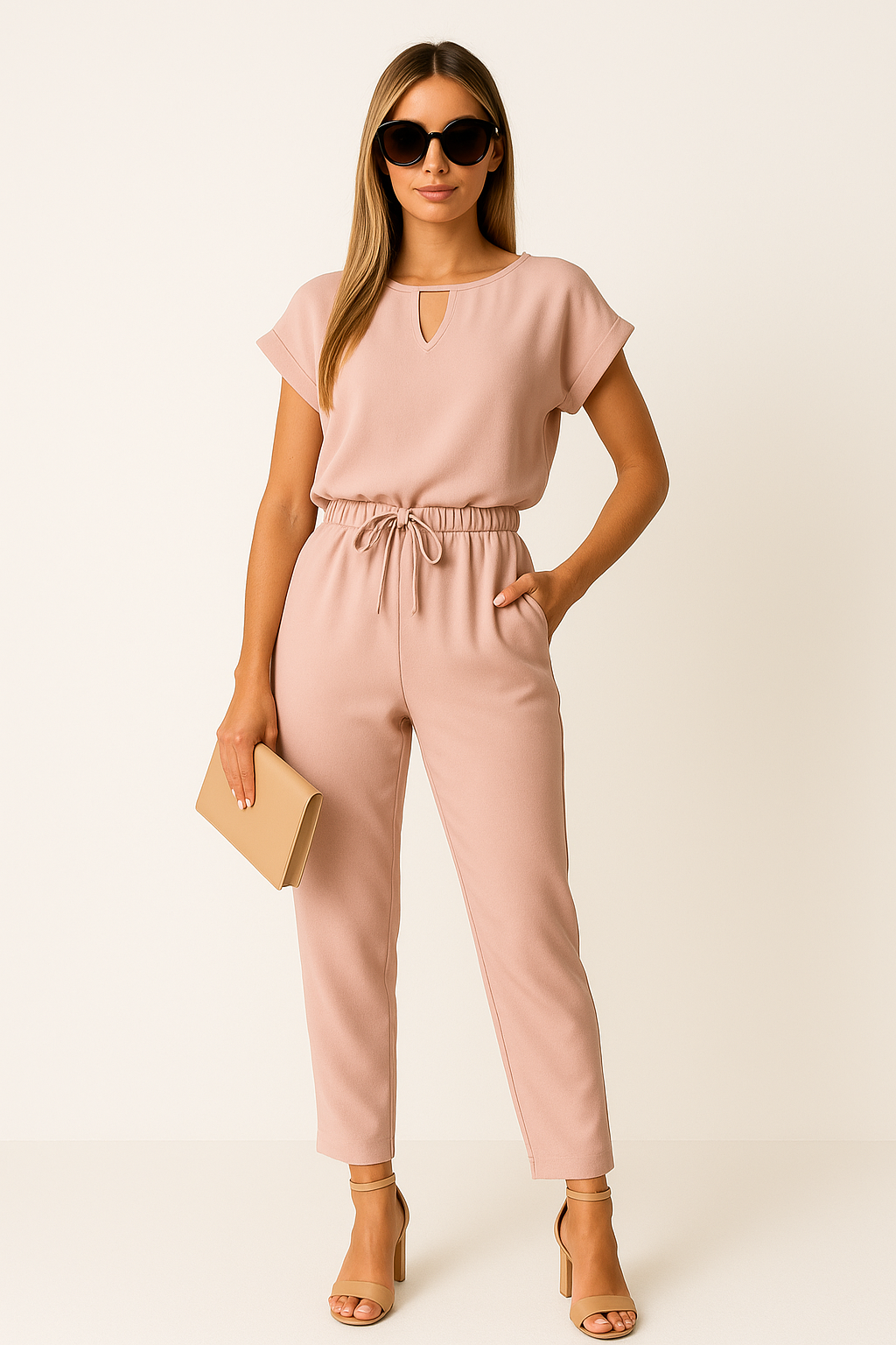 Jumpsuit festif avec détail de noeud