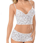 Ensemble lingerie haut a bretelle et boxer en dentelle - Chic&Shines