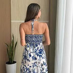 Robe tube fendue à motifs géométriques et laçage