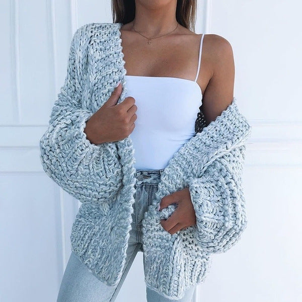 Gilet Annahi en maille pour femme – Couche douce en laine mélangée
